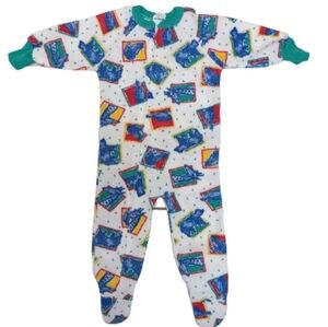 Curity vintage animal print baby pajamas